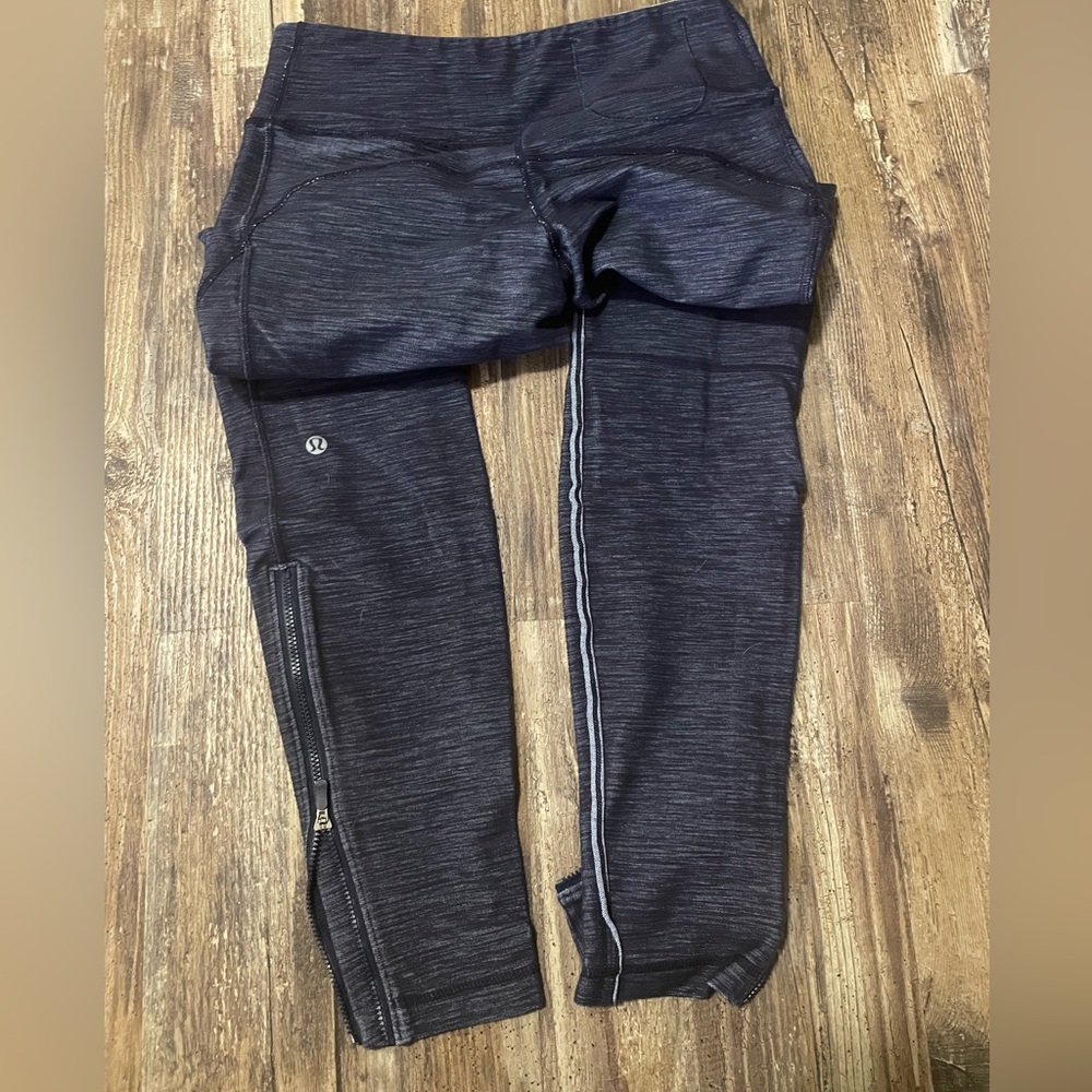 Lululemon long leggings with zipper bottoms